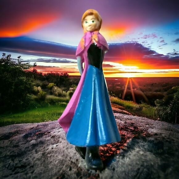 Disney Frozen Anna MINI Figure 1.5" Cake Topper Toy Figurine PVC Miniature - Picture 9 of 10